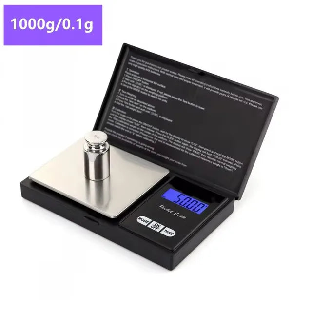 Portable Electronic Jewelry Scales, Gold Gram Weight Scale, 1000g, 0.1g, 200g, 0.01g, 500g, 0.01g 