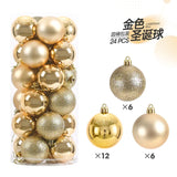 24pcs 3cm Christmas Balls Christmas Tree Ornaments Christmas Ball Hanging Tree Pendants Home Party Xmas Tree Decoration New Year Gift 