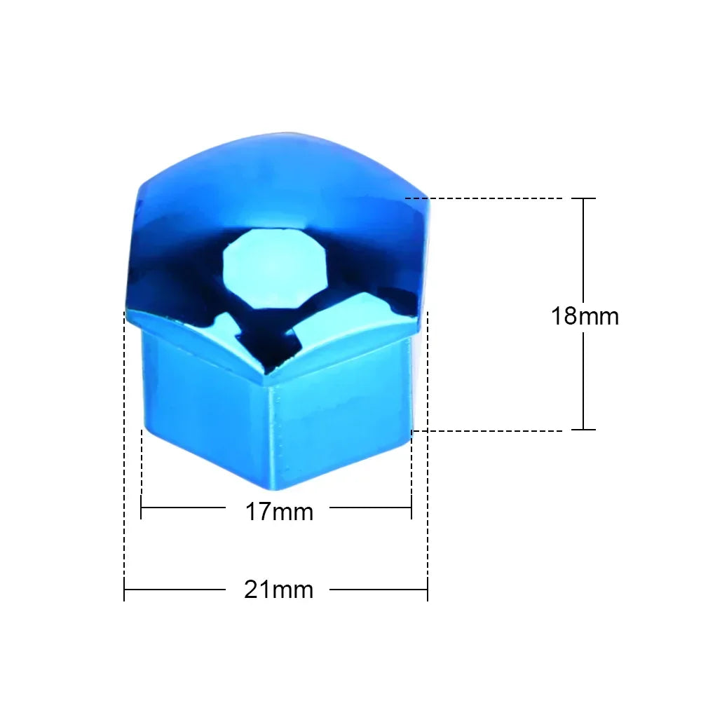 Tampas de proteção para porca de roda de carro, tampas antiferrugem para parafuso de cubo automático, parafuso de porca de pneu de carro, decoração externa 19/17mm 20 tamanhos