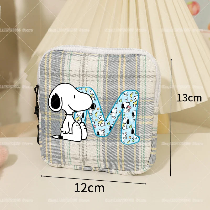 Snoopys Storage Bag Women Large-capacity Lipstick Sanitary Napkin Storage Bag Cute Anime Travel Portable Simple Girls Coin Purse
