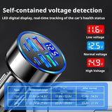 300W PD Car Charger 6 Ports Fast Charging QC3.0 USB C Car Phone Charger Type C Adapter Dual PD Super Fast with Digital Display