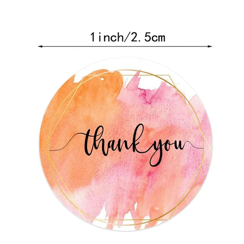 50-500pcs 1inch Blue Thank You Stickers For Envelope Sealing Labels Stationery Supplies Handmade Wedding Gift Decoration Sticker