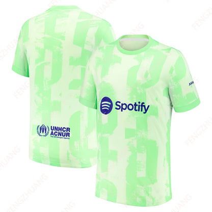 2024/25 Barcelona Man Outdoor Sweat Absorbent Quick Dry Soccer Jersey Unisex  Summer Classic Casual Loose Exercise Jersey T-Shir
