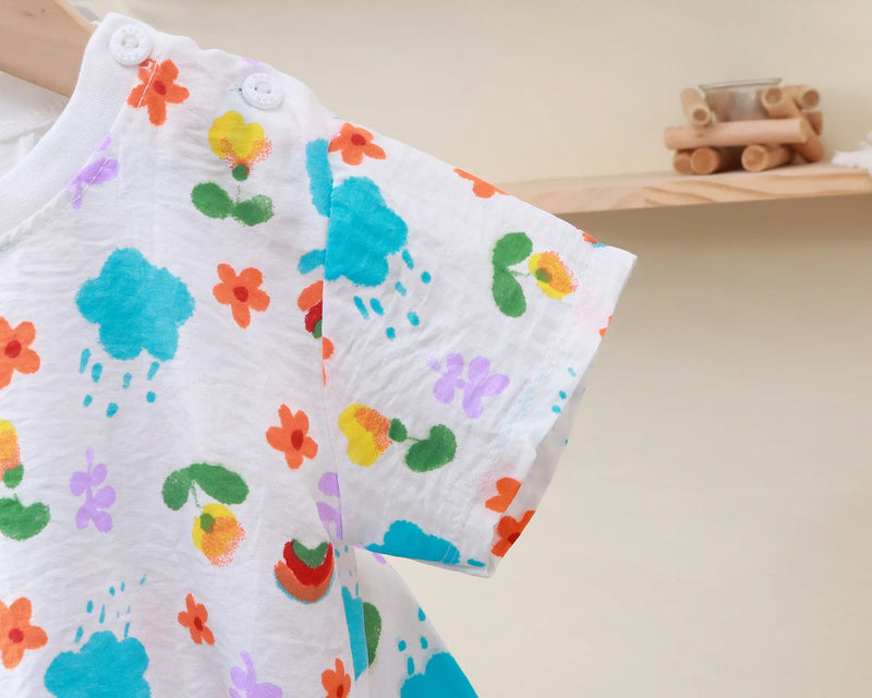 Summer Kids Suit Clothes for Girls Cartoon Short Sleeve T-shirt Tops+shorts 2024 New Children's Clothing Baby Boys Set