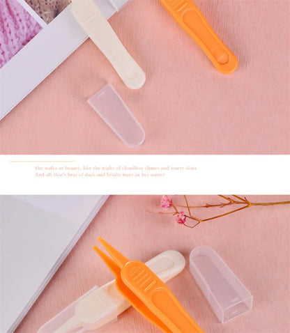 Baby Nose Cleaning Tweezers Infant Ear Nose Navel Clean Tool Safe Baby Dig Booger Clips Snot Removal Newborn Cleaning Supplies