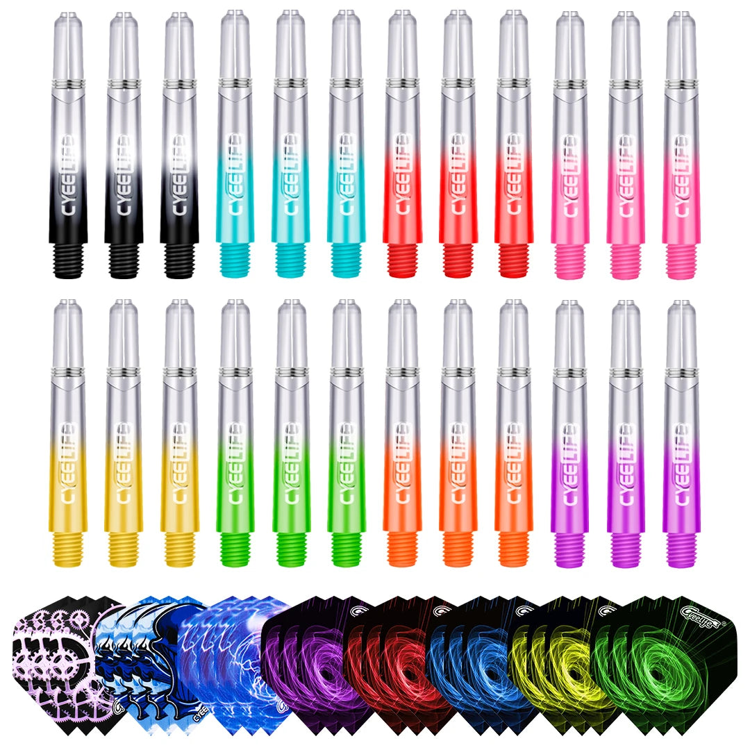 CyeeLife 35/41/48mm Plastic Darts Shafts 4.5mm Screw Thread Transparent Dart Stems With Stainless Steel O Ring For Steel & Soft