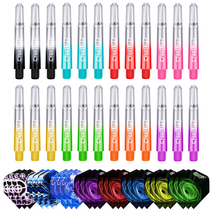 CyeeLife 35/41/48mm Plastic Darts Shafts 4.5mm Screw Thread Transparent Dart Stems With Stainless Steel O Ring For Steel & Soft