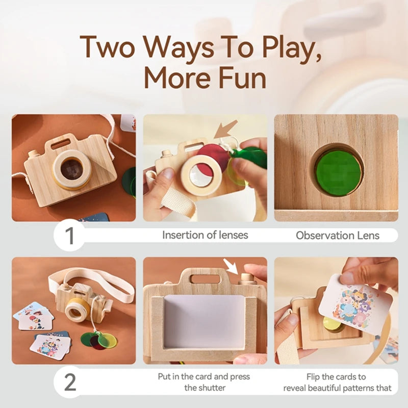 1Pc Wooden Baby Montessori Toys Fashion Camera Pendant Toys for Kids Outdoor Toys Gift Children Wooden Presents Kids Gifts