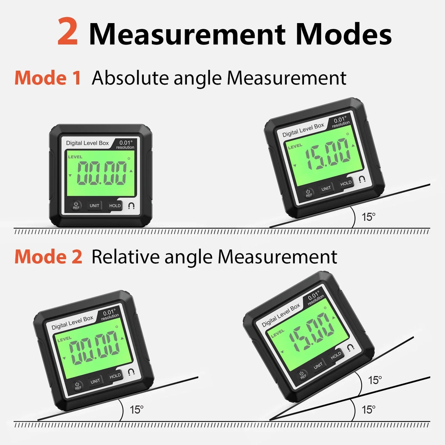 Digital Angle Gauge Level Angle Finder Magnetic Protractor Inclinometer Level Angle Finder with Magnes Backlight Measuring Tools