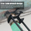5-in-1 Sink Wrench Multifunctional Carbon Steel Faucet Key Plumbing Pipe Wrench Bathroom Kitchen Sink Repair Set Hardware Tools
