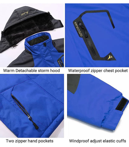 Men's Winter Parkas Outdoor Jacket Thicken Fleece Warm Waterproof Windbreaker Ski Jackets Climb Men Thick Coat Hot Sale