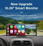 Srnubi 10.26" Dash Cam Rearview Carplay Android Auto 4K DVR Navigation Player Dual Lens Recorder Dashboard WIFI BT