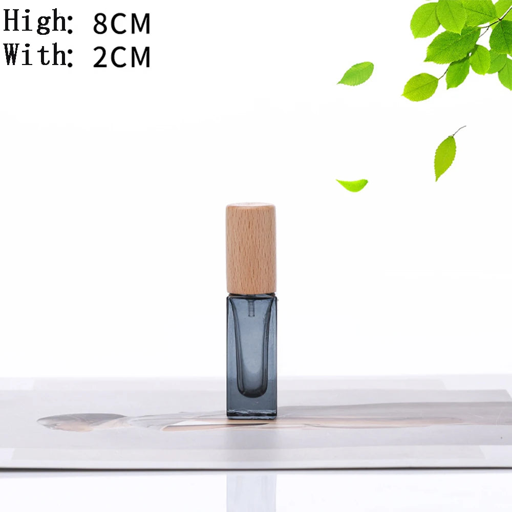 5ml/10ml Gradient Color Perfume Bottle Square Glass Spray Bottle Travel Portable Sample Fragrance Atomizer Refillable Container