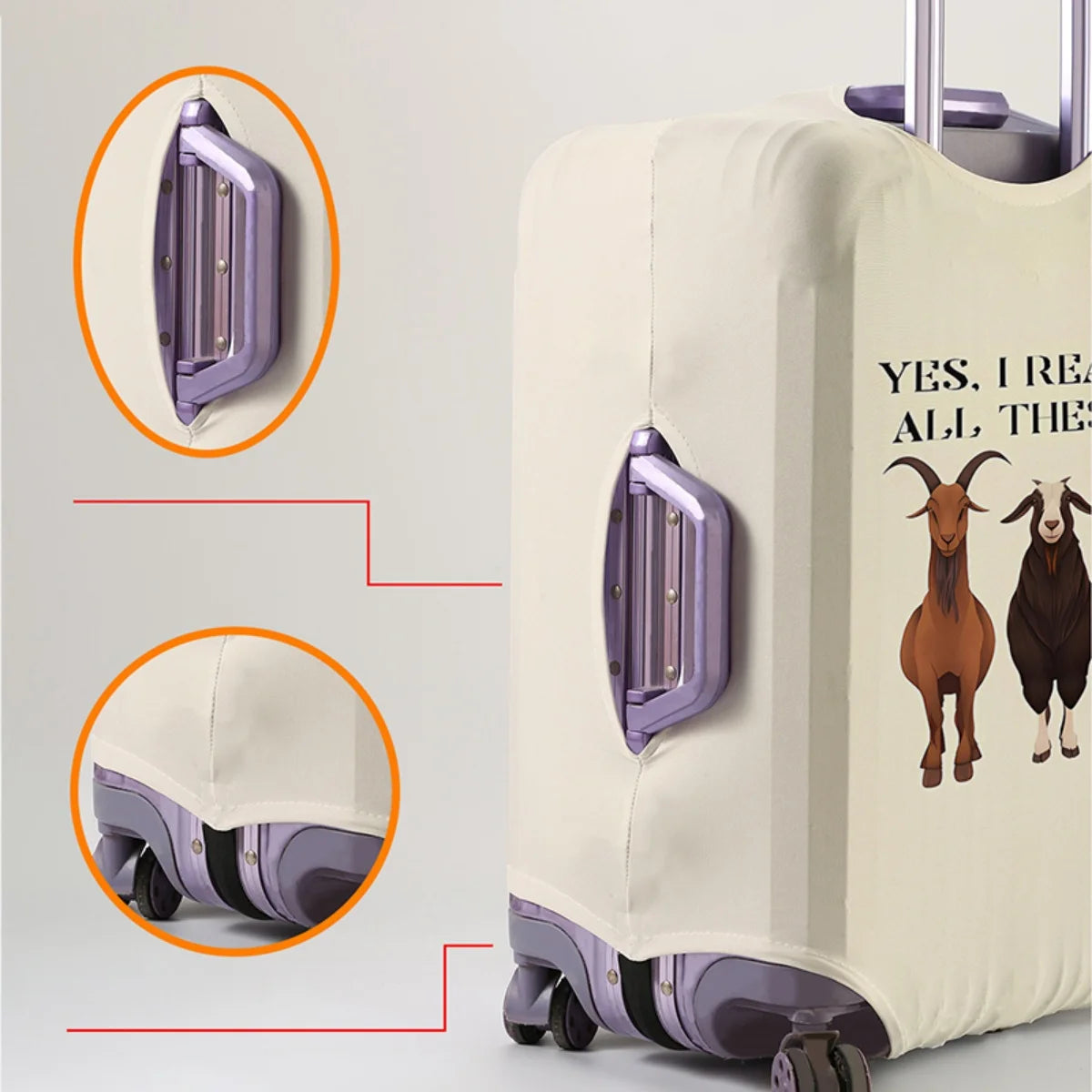 Deer pattern luggage protection cover, set suitable for 18-32 inch luggage cover, suitcase handle cover, travel accessories