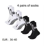 4 pairs of new TC mid tube glued football socks for sports training and competition, non slip and breathable socks