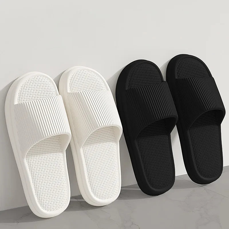 Fashion Men's Women's Sandals Anti-Slip Wear-Resistant EVA Thick Sole Comfortable Home Slippers Bathroom Bath Flip-Flops