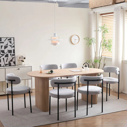 EGOONM 4Pcs Nordic Style Dining Chairs Upholstered Kitchen Chairs with Teddy Velvet Chair Home Desk Dining Room Kitchen Chairs