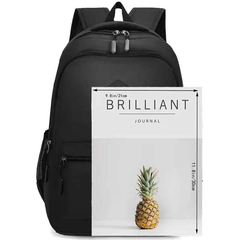 New Trendy Black Backpack Casual School Bag for Daily Commuting Outdoor Trips Festival Gifts