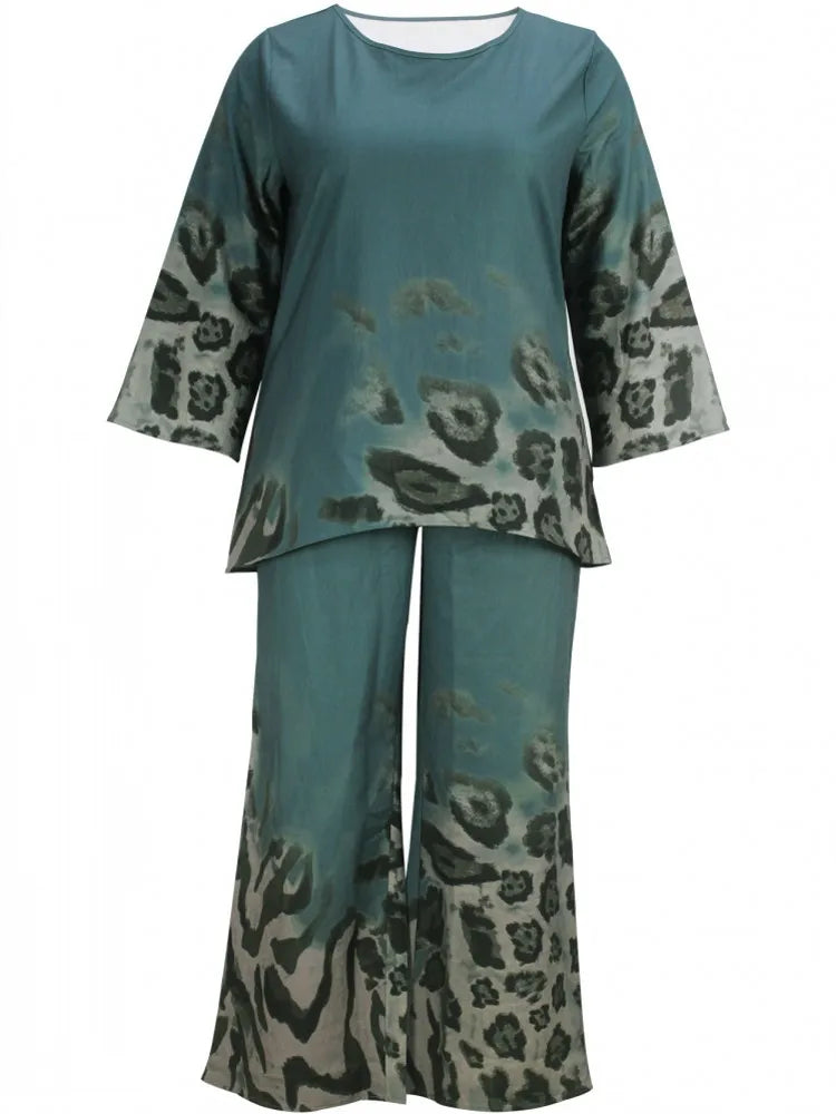 2 Piece Women Sets 2025 New Arrival Plus Size Autumn Winter Matching Sets Top And Pants Suits Outfits Oversized Clothing