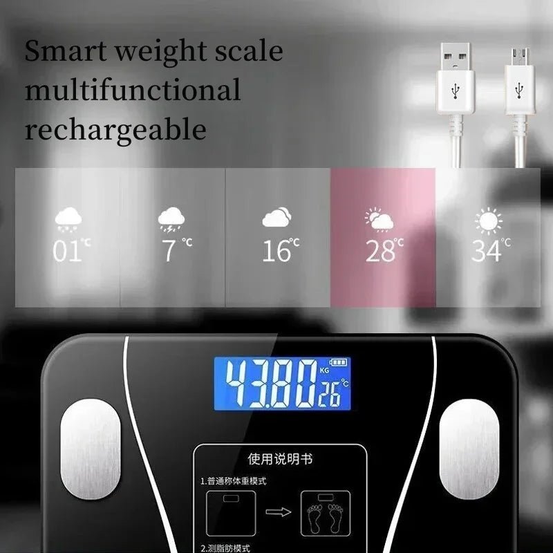 Báscula electrónica especial para el control corporal y la pérdida de grasa, modo inteligente, báscula de grasa corporal Bluetooth, báscula de peso para el hogar, ultraprecisa