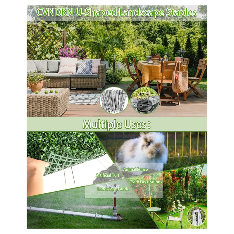 Garden Peg Silver Metal U-Shape Garden Staple Garden Ground Nail Film Fixed Pegs Gardening Fixing Tools Film Peg
