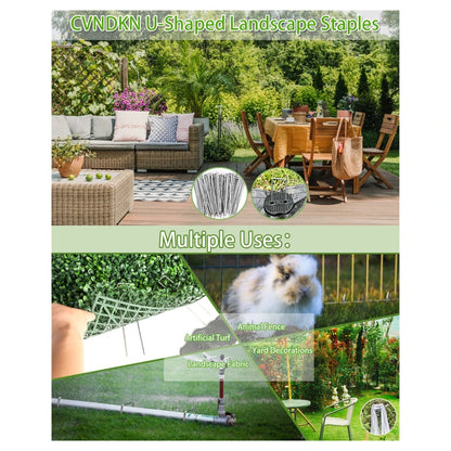 Garden Peg Silver Metal U-Shape Garden Staple Garden Ground Nail Film Fixed Pegs Gardening Fixing Tools Film Peg