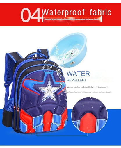 3D five-pointed star children's backpack, nylon waterproof fabric, light-weight children's backpack