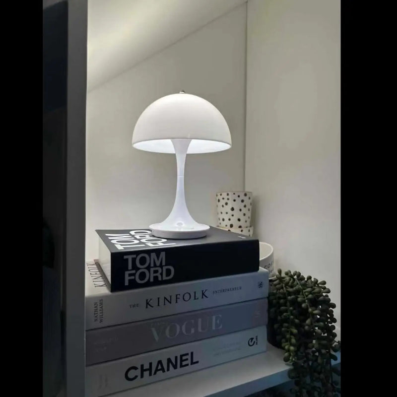 Danish mushroom table lamp Nordic modern high-end atmospheric charging bedroom bedside living room decorative light