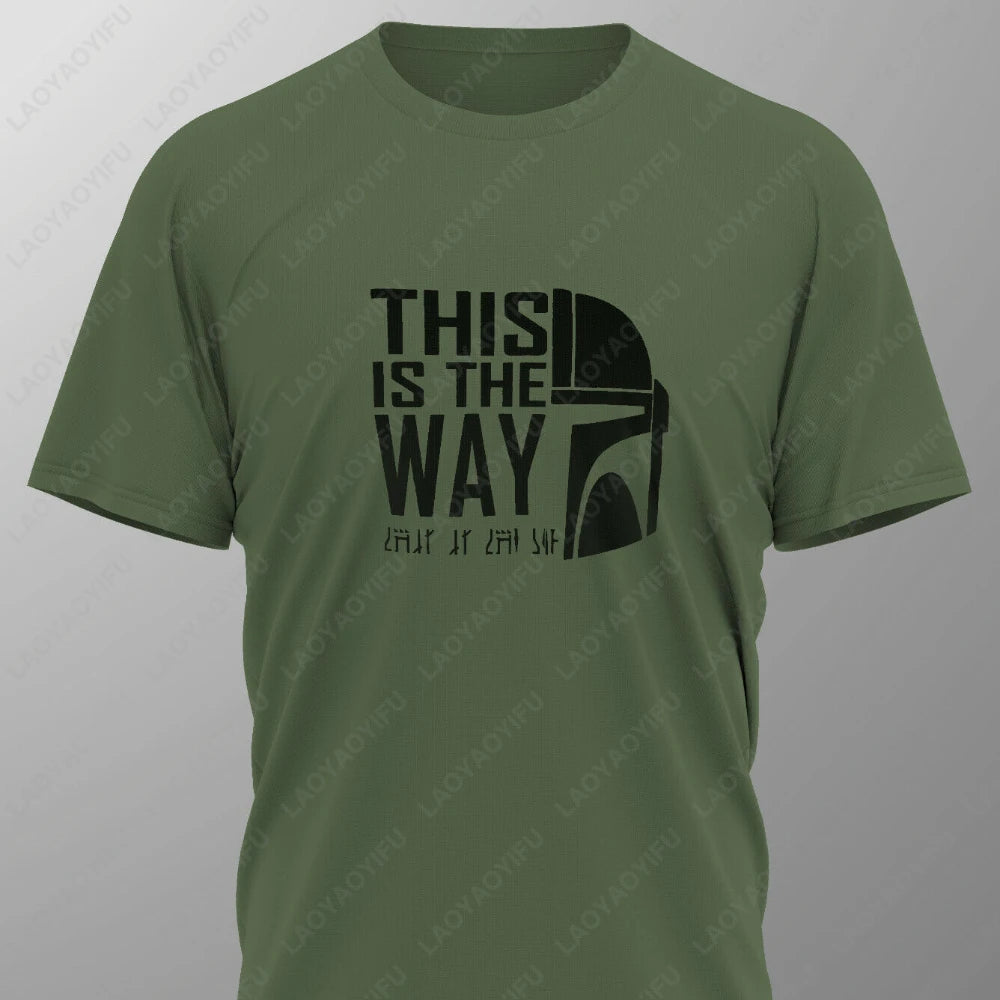 THIS IS THE WAY Mandalorian T-Shirt Tee Screen Printed Design New  Summer O-neck Male Classic Breathable simple Short-sleev
