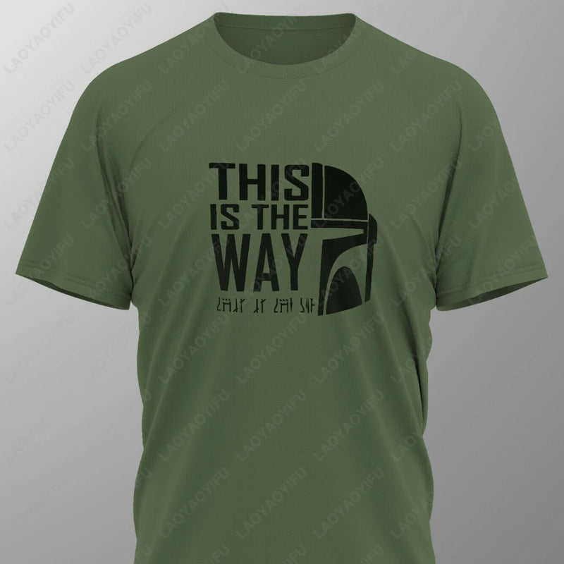 THIS IS THE WAY Mandalorian T-Shirt Tee Screen Printed Design New  Summer O-neck Male Classic Breathable simple Short-sleev