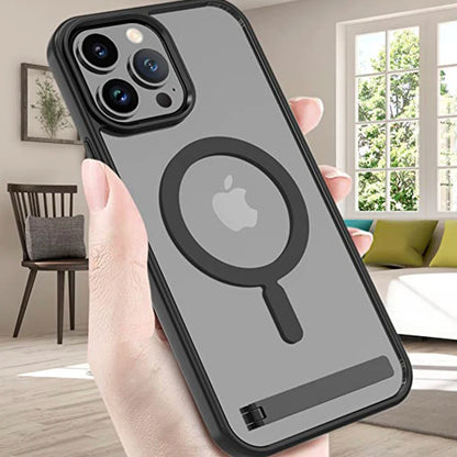 Funda magnética para teléfono móvil con soporte para iPhone 16, 14 Plus, 15, 13 Pro Max, 12 y 11, funda protectora para Apple con soporte