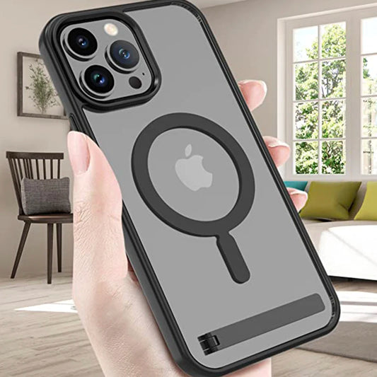 Funda magnética para teléfono móvil con soporte para iPhone 16, 14 Plus, 15, 13 Pro Max, 12 y 11, funda protectora para Apple con soporte