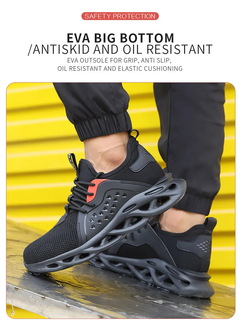 Men's Safety Footwear: Indestructible Steel Toe Protective Boots - Anti-Smash, Anti-Puncture, Work Safety, Anti-Slip Shoes