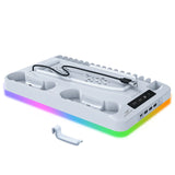 GAMINJA Host Heat Dissipation Base For PS5 With 7 Color Light Effect Headphone Hook Game Disc Storage Rack Handle Charging Stand
