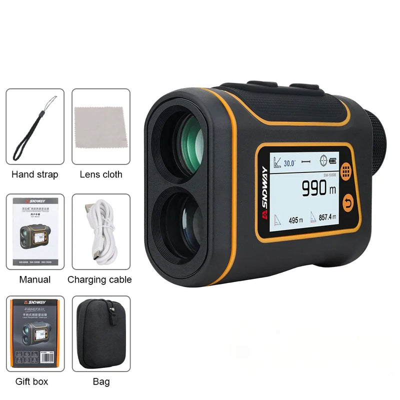 SNDWAY Telescope Laser Range Finder Digital Distance Meter Hunting Monocular Golf Rangefinder LCD Display Roulette Tape Measure