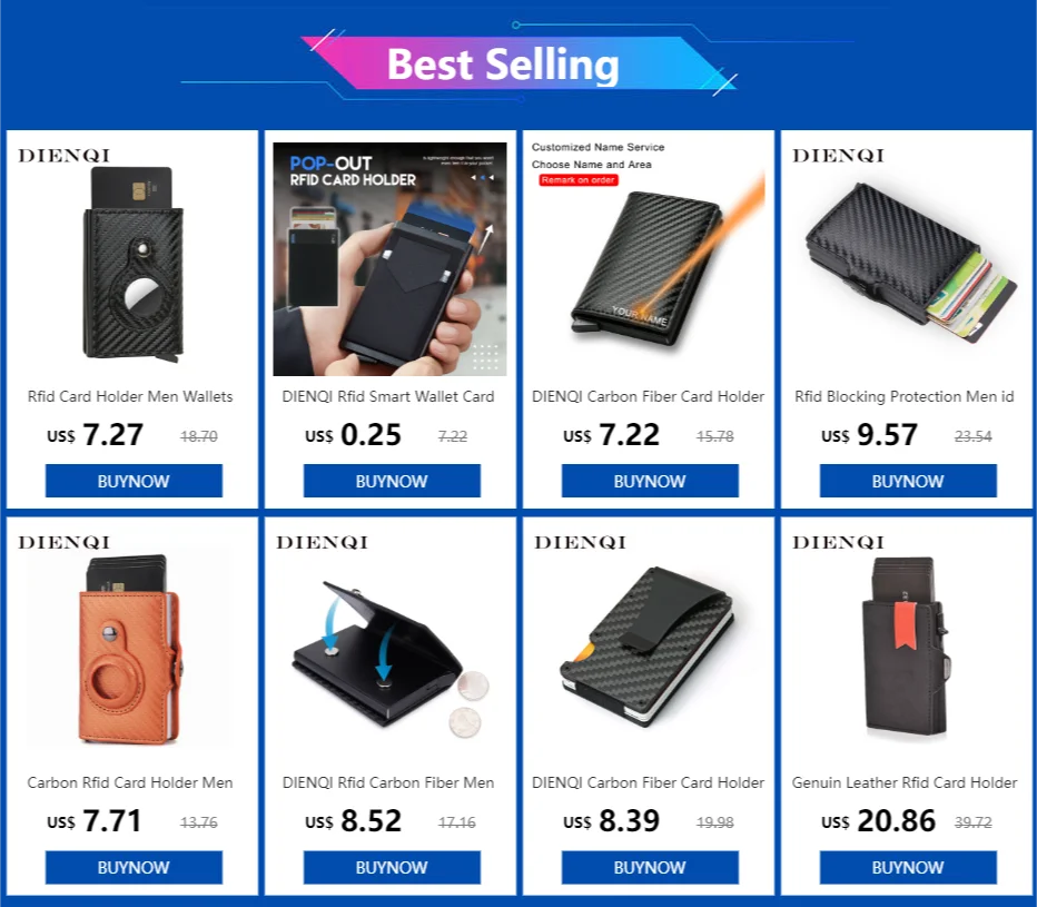 Tarjetero RFID de aluminio metálico, minibilleteras minimalistas y delgadas para hombre y mujer, tarjetero de negocios para hombre y mujer