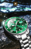 OLEVS Men's Watch Luxury Top Brand One-Way Rotating Outer Ring Design Quartz Watch for Men Auto Date Waterproof Wrist Watches