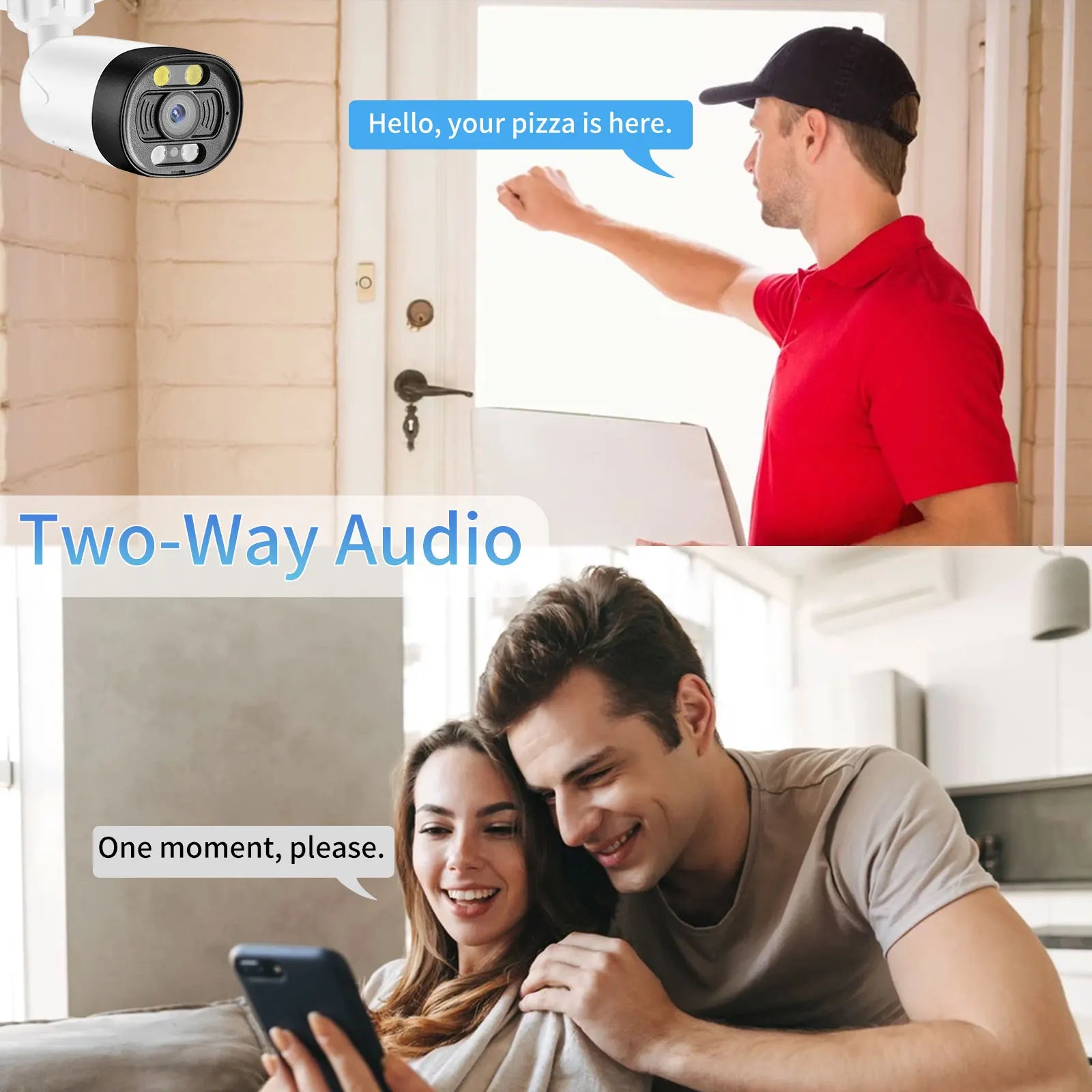 IP camera supports 8MP4K POE ONVIF H.265 bidirectional audio humanbody detection P2P video monitoring and home safety protection