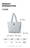 LEE Unisex Utility Canvas Leather Zipper Tote Bag Casual Denim Daily Shopping Handbag Women Men Durable Student School Book Bag