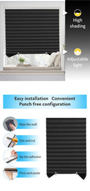 Self-Adhesive Pleated Blind High Shading Non-Woven Window Shade Bathroom Kitchen Balcony Zebra Blackout Curtain