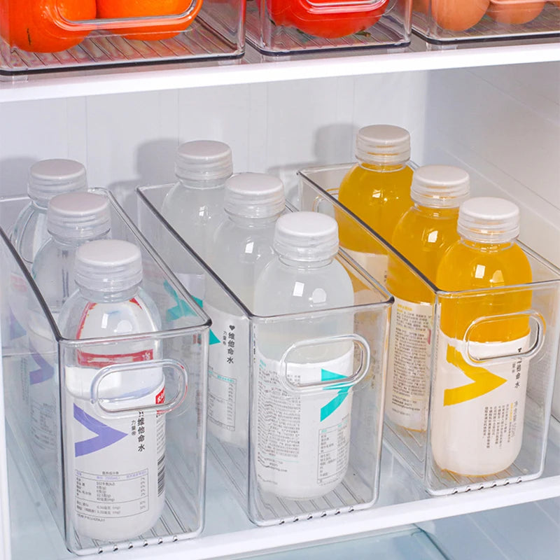 Transparent Refrigerator Storage Box Vegetable Fruit Organizer Fridge Clear Container for Kitchen Food Drinks Storage