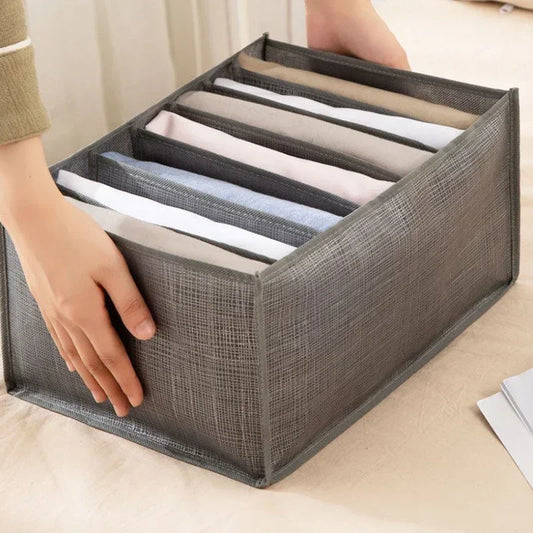 Caja de almacenamiento para pantalones vaqueros, armario, organizador de ropa, armario, cajones, organizador para ropa interior, sujetadores, calcetines, camisetas, organizadores de almacenamiento