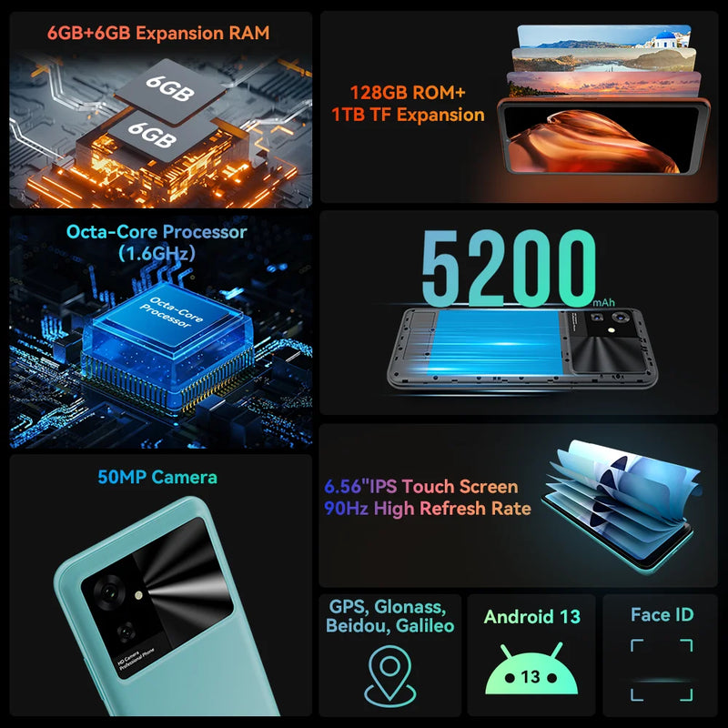 [Estreno mundial] Smartphone Cubot Note 21 de 12 GB + 128 GB, pantalla HD de 6,56", frecuencia de actualización de 90 Hz, batería de 5200 mAh, cámara trasera de 50 MP.