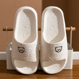 Summer Women Casual Slippers Cute Bear Indoor Soft Sole Outdoor Non-slip Air Cushion Lightness Men Fashion Flat Shoes
