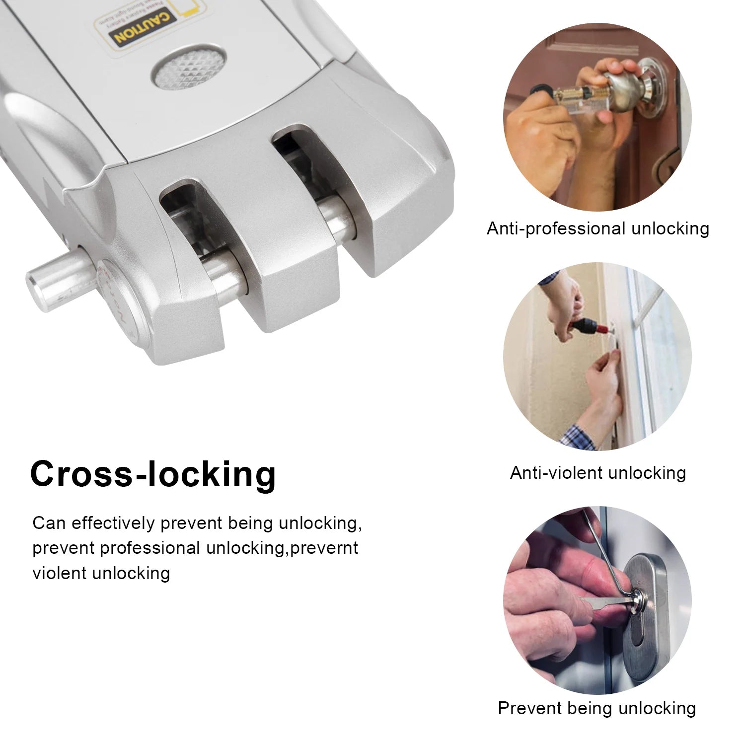 Wafu Door Lock 019 Remote Control Deadbolt Lock Electronic Keyless Tuya Bluetooth/Wifi Smart Lock 433Mhz Invisible Lock