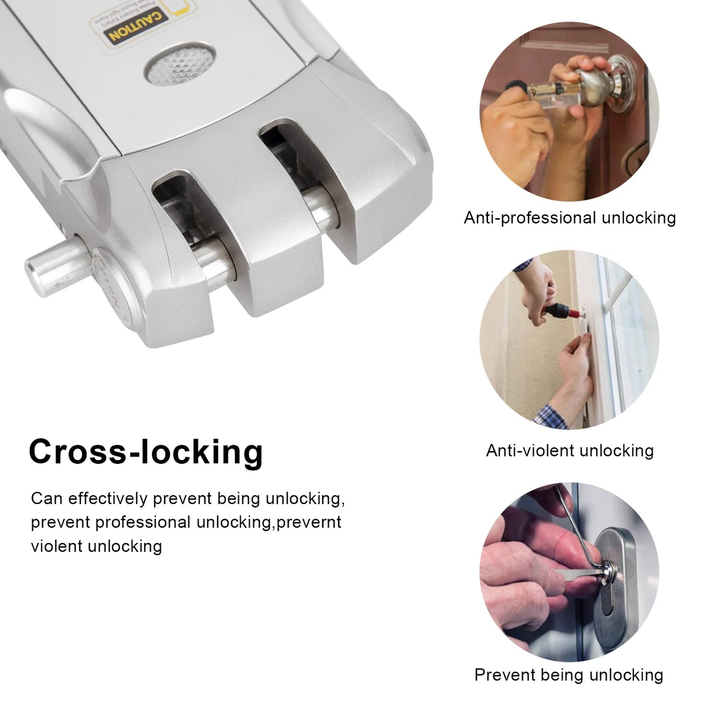 Wafu Door Lock 019 Remote Control Deadbolt Lock Electronic Keyless Tuya Bluetooth/Wifi Smart Lock 433Mhz Invisible Lock
