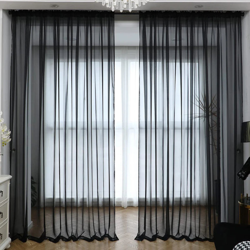 Sheer Curtains for Bedroom Windows Casual Solid White Yarn Tulle Curtain for Nursery/Living Room Kitchen Window Treatments