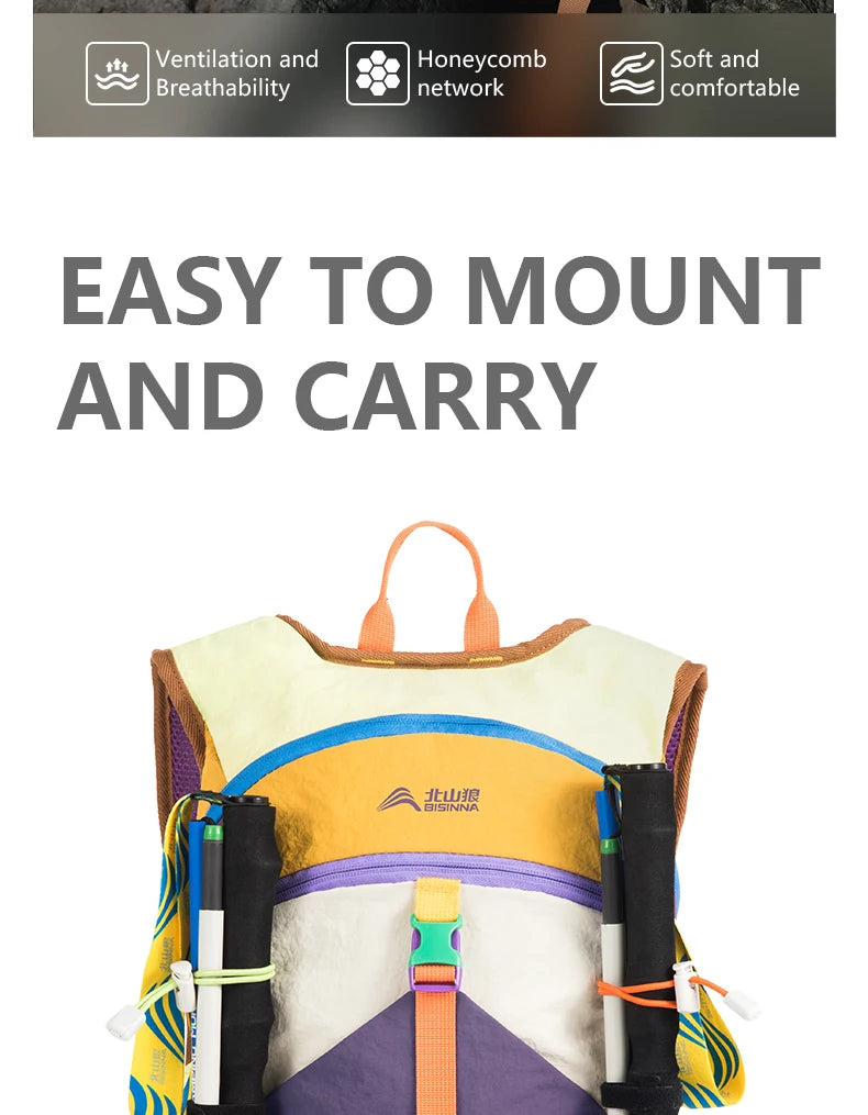 BISINNA 18L Camping Backpack Ultralight Portable Travel Bag for Women and Men Outdoor Hiking Cycling Climbing Fishing