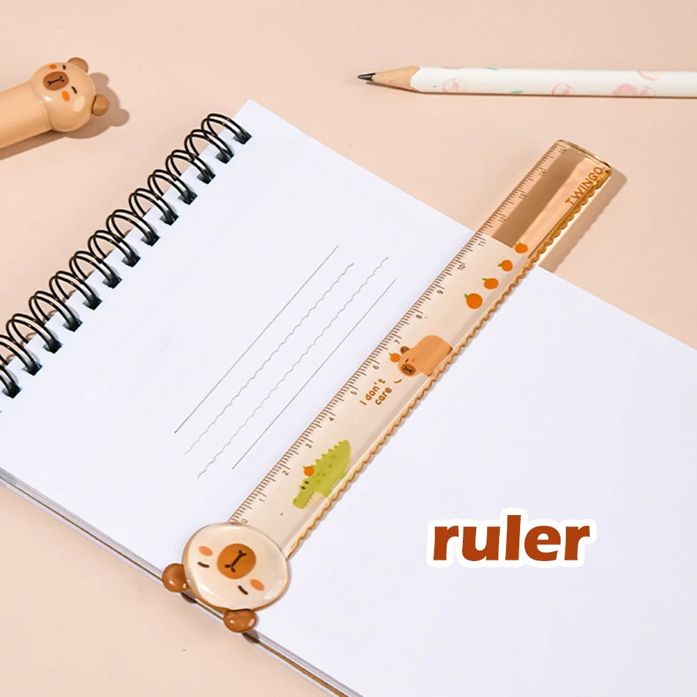 6-Piece Cute Capybara Stationery Set Back To School Supplies