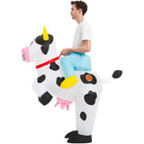Adult Rooster Inflatable Costume Funny Unicorn Elk Animals Inflatable Suit Halloween Carnival Half Body Blow Up Suit for Cosplay